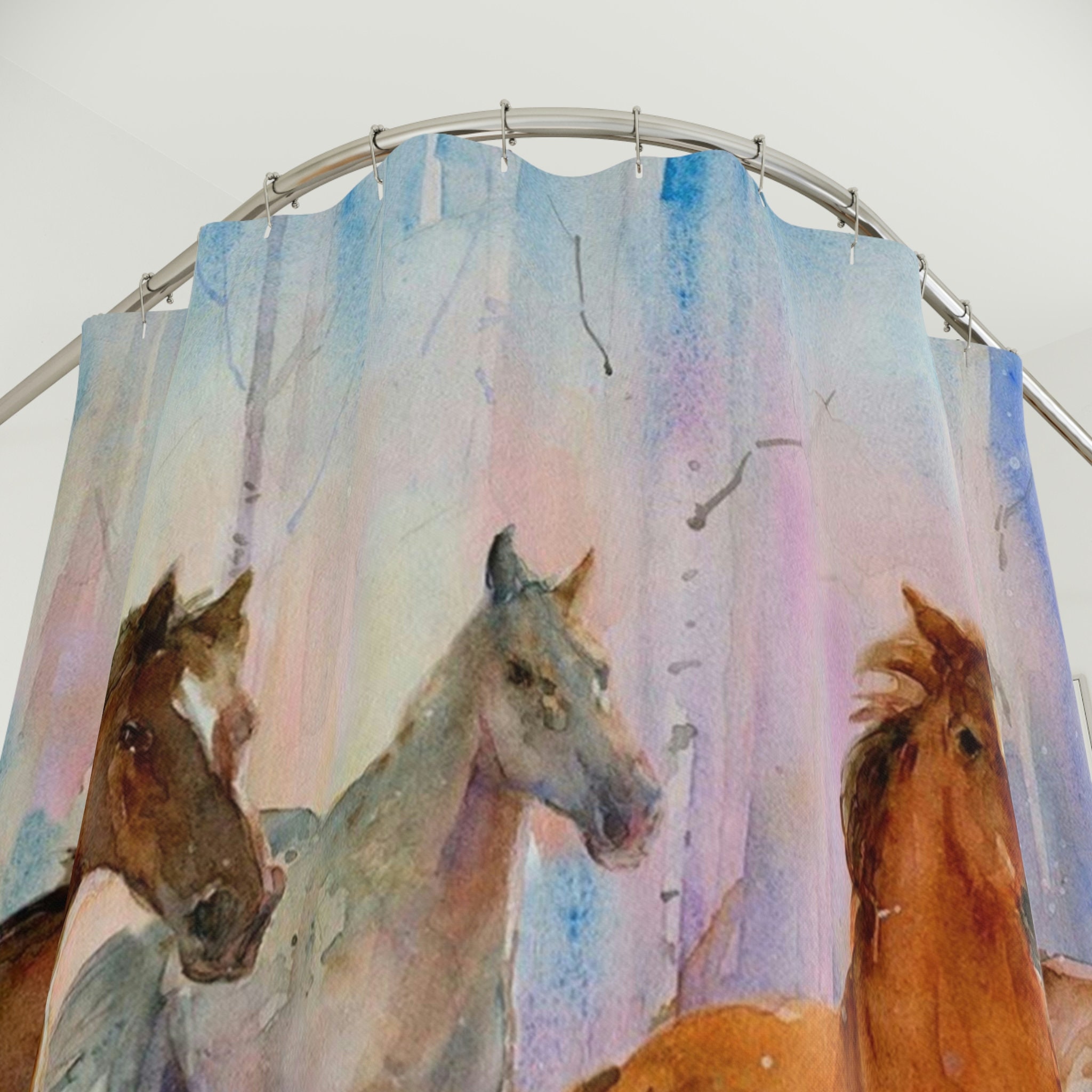 Galloping Horses Shower Curtain - Stunning Bathroom Accessory