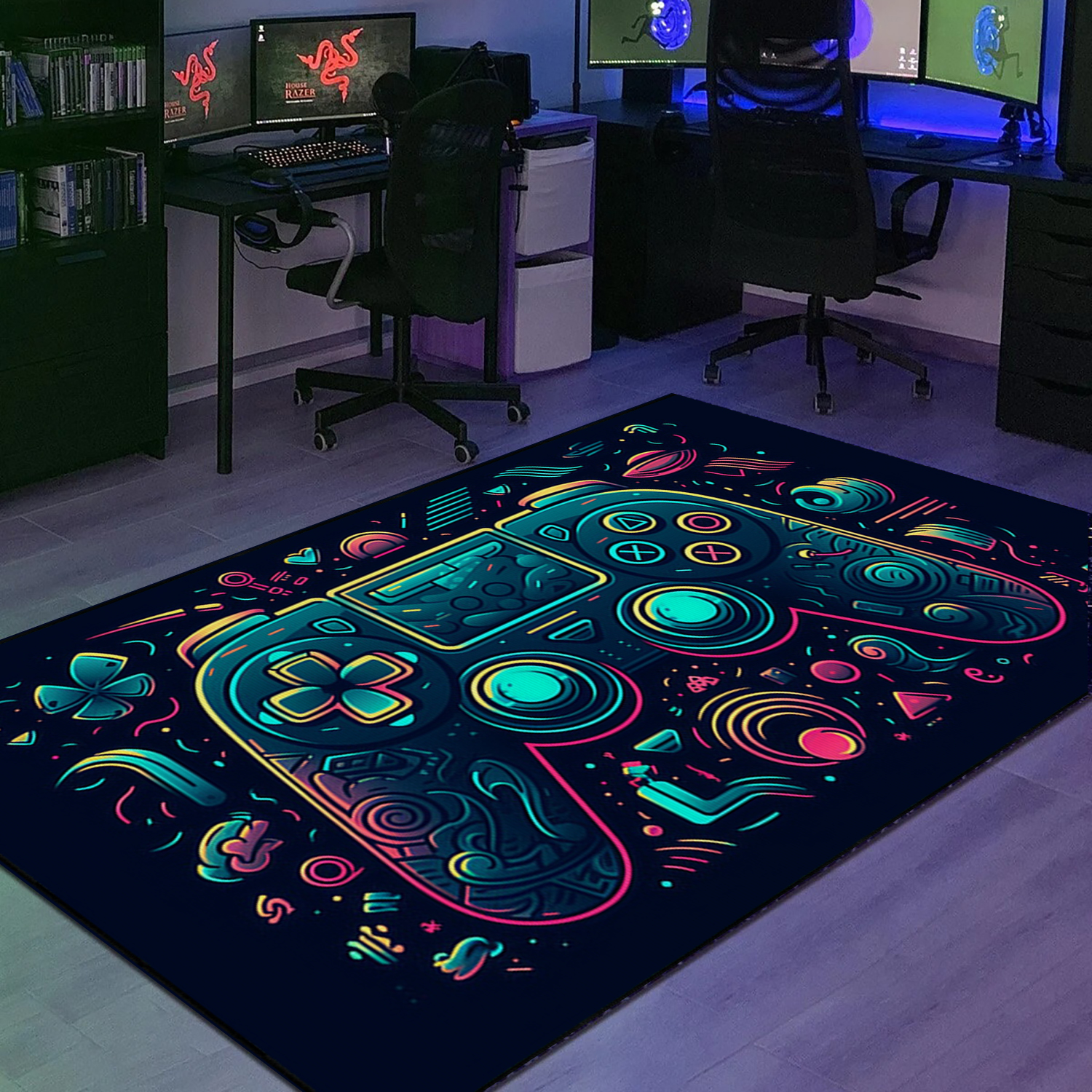 Game Controller Area Rug for Boys Room - Custom Large Game Rug for Game Room T12 - Image 2