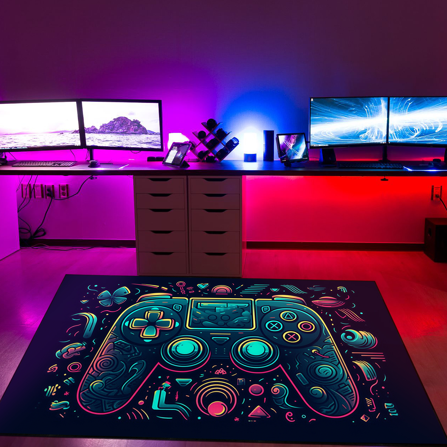 Game Controller Area Rug for Boys Room - Custom Large Game Rug for Game Room T12 - Image 3