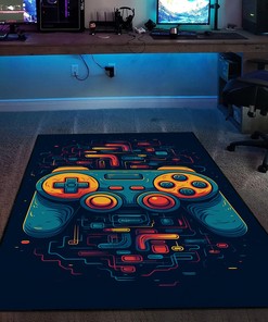 Game Controller Area Rug for Teen Boys' Bedroom, Shufflezone Gaming Rug for Game Room, Area Rug for Boys Room