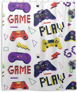 Game Controller Player Waterproof Fabric Shower Curtain - Bathroom Decor by WELLDAY