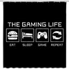 Game Life Shower Curtain With Gamer Quotes For Creative Bathroom Decor