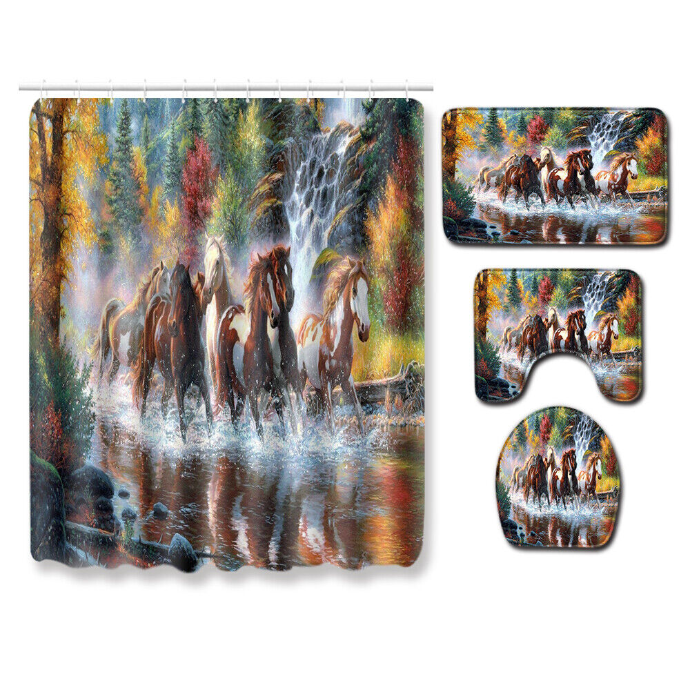 Game Over Shower Curtain Waterproof Fabric Bathroom Curtain