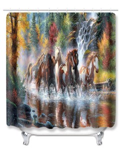 Game Over Shower Curtain Waterproof Fabric Bathroom Curtain