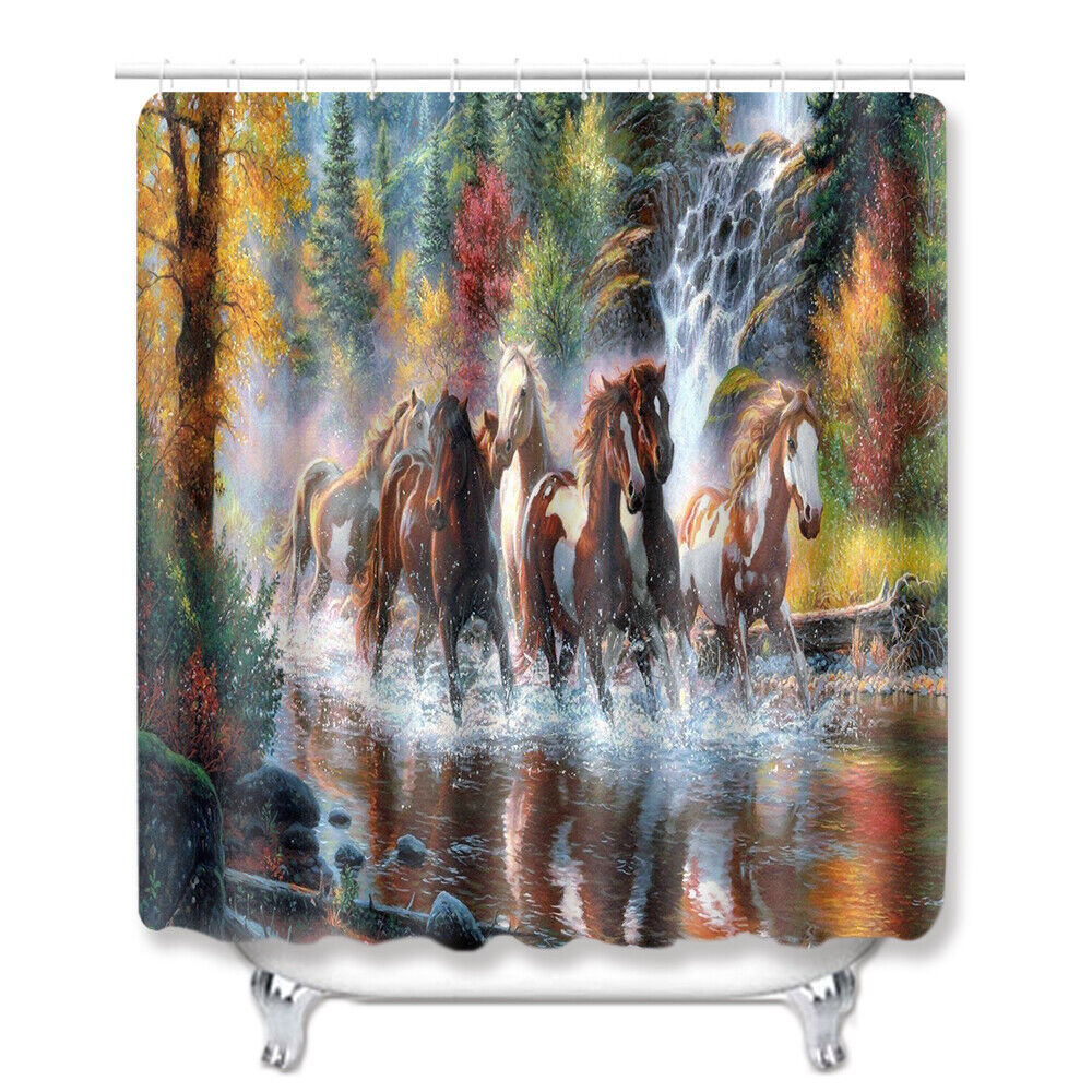 Game Over Shower Curtain Waterproof Fabric Bathroom Curtain