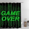 Game Over Video Gaming Shower Curtain For Young Adults' Bathroom Decor 