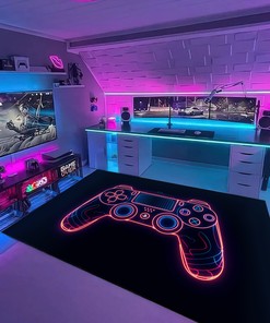 Game Room Area Rugs for Boys - Personalized Gaming Themed Area Rugs - Perfect for Gaming or Relaxing