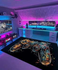 Game Room Area Rugs for Boys Room - Personalized Gaming Rugs - Suitable for Home Decoration