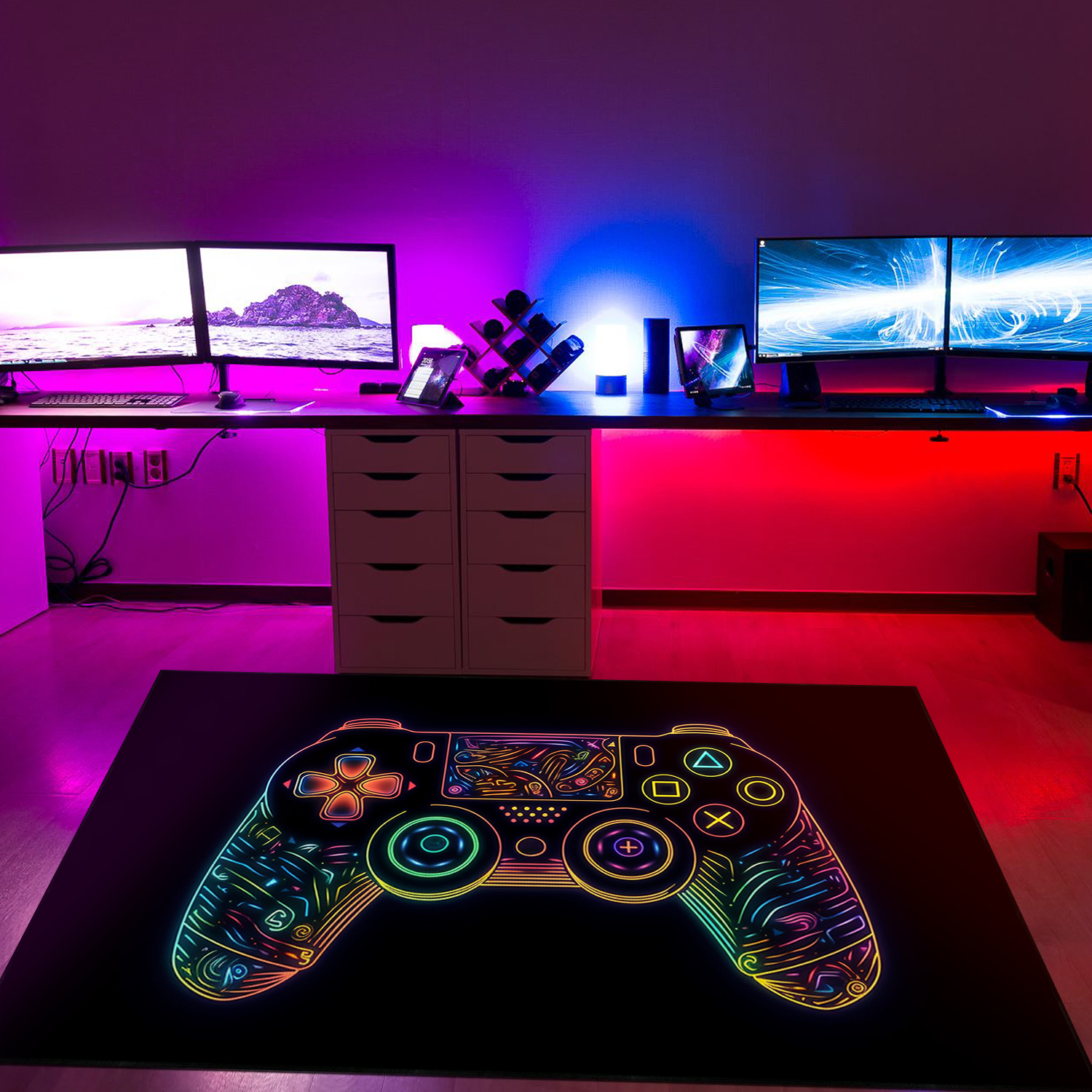 Game Room Carpet - Gamer Rug for Bedroom - Customizable Game Controller Design - Perfect Gift for Kids who Love Gaming - Image 3