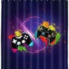 Game Room Console Controller Funny Joypad Shower Curtain - Gamer Bathroom Decor