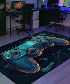 Game Room Rugs for Boys - Personalized 3D Gaming Area Rug with Video Game Room Rug for Boys A28