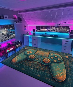 Game Room Themed Area Rug for Boys - Personalized with Name or Quotes