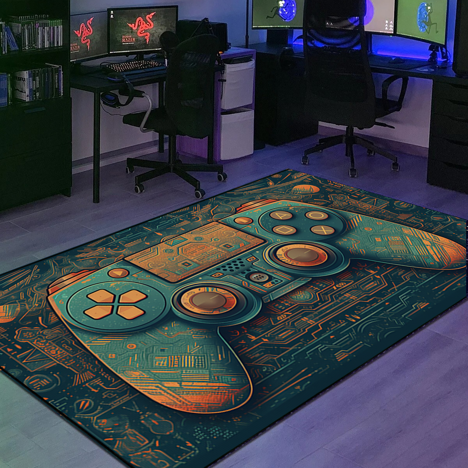 Game Room Themed Area Rug for Boys - Personalized with Name or Quotes - Image 3