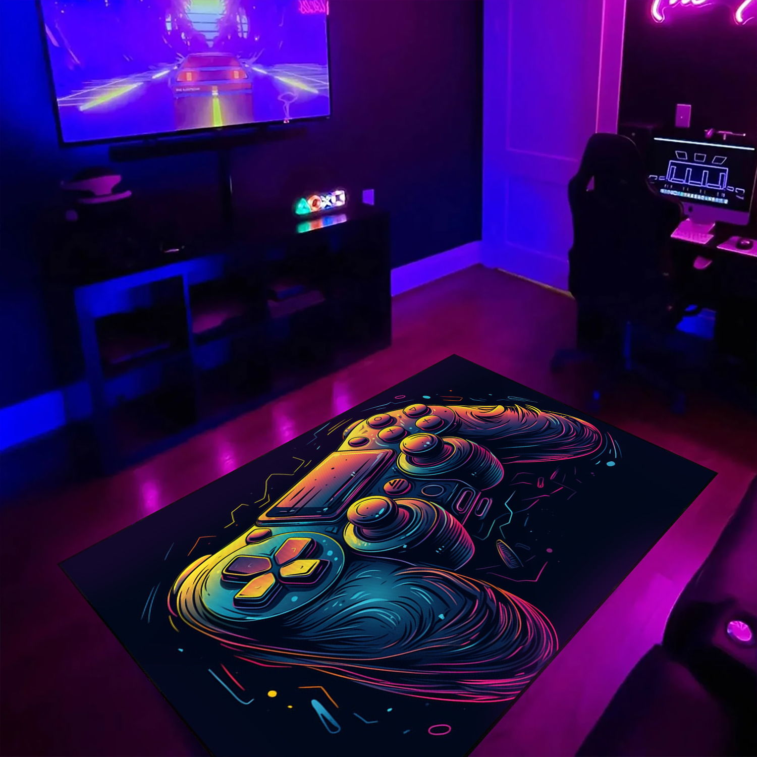 Game Room Themed Area Rug for Teen Boys - Customized Gamer Carpet with Rug Decor Home T06 - Image 3