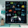 Gamepad Privacy Shower Curtain, Waterproof Fabric Shower Curtain for Bathroom with Black Background 