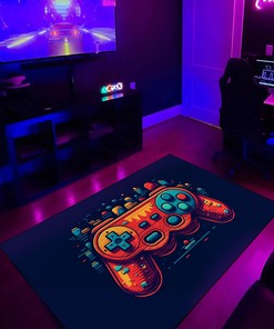Gamer Rug for Bedroom - Personalized Area Rug for Teen Boys with Large Game Rug Design - Non Slip Bathroom Rugs Washable M28