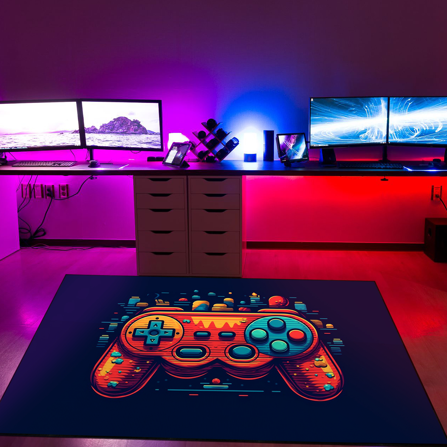 Gamer Rug for Bedroom - Personalized Area Rug for Teen Boys with Large Game Rug Design - Non Slip Bathroom Rugs Washable M28 - Image 2
