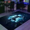 Gamer Rug for Boys Room - Make It Personal with Your Name or Quote - 3D Game Room Carpet for Bedroom or Living Room