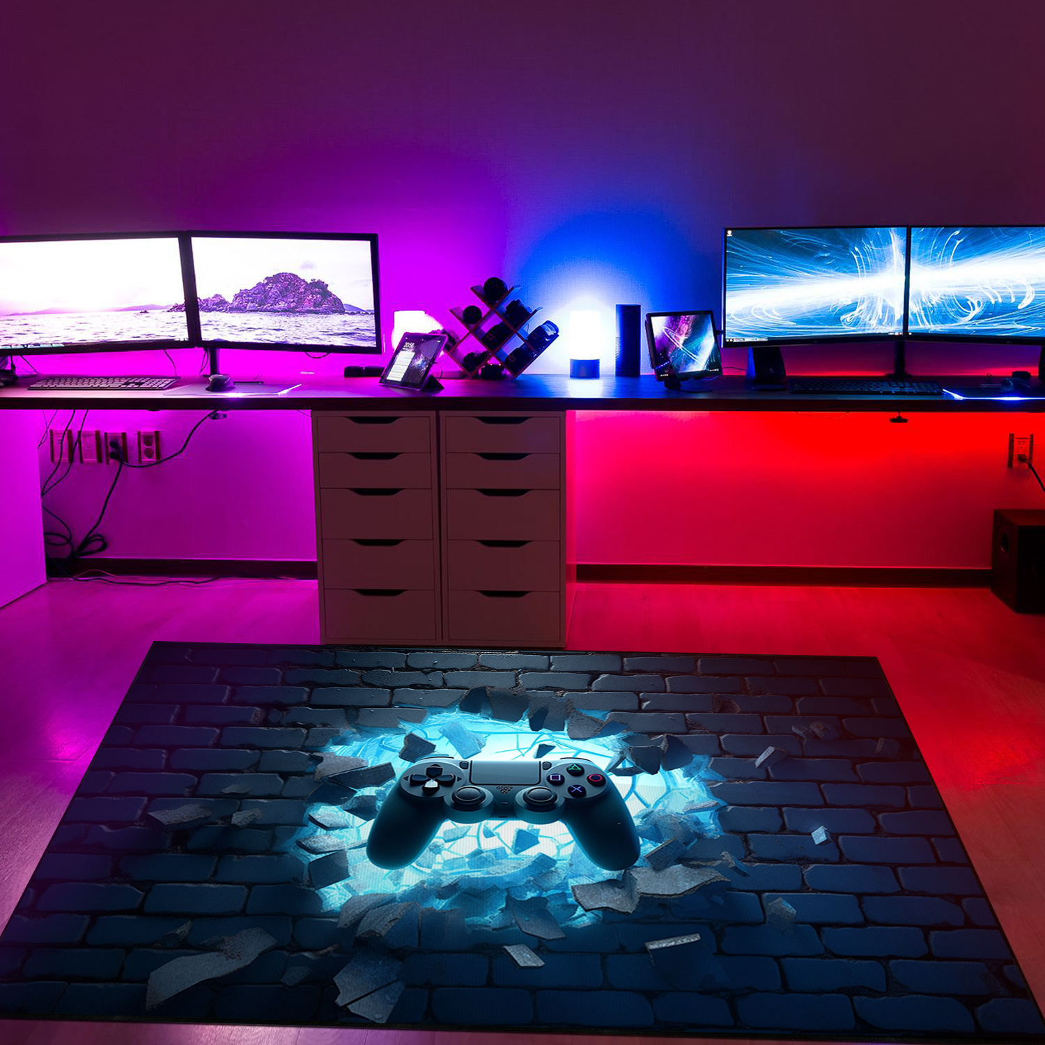 Gamer Rug for Boys Room - Make It Personal with Your Name or Quote - 3D Game Room Carpet for Bedroom or Living Room - Image 2