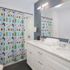 Gamer Shower Curtain Gift For Kids - Mushroom Controllers Warp Tunnels Pattern