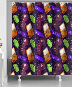 Gamer Video Games Teens Boys Shower Curtain - Fun Video Game Bathroom Decor