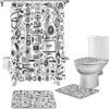 Gaming Fun Grey Video Games Bathroom With Large Bathtub Floor Runner