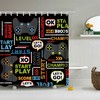 Gaming Print Shower Curtain for Boys Bathroom Decor with Video Game Controller Design