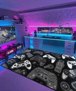 Gaming Rug for Boys Room - Add Your Name or Quote - 3D Video Game Area Rug for Bedroom or Living Room - Upgrade Your Room Decor