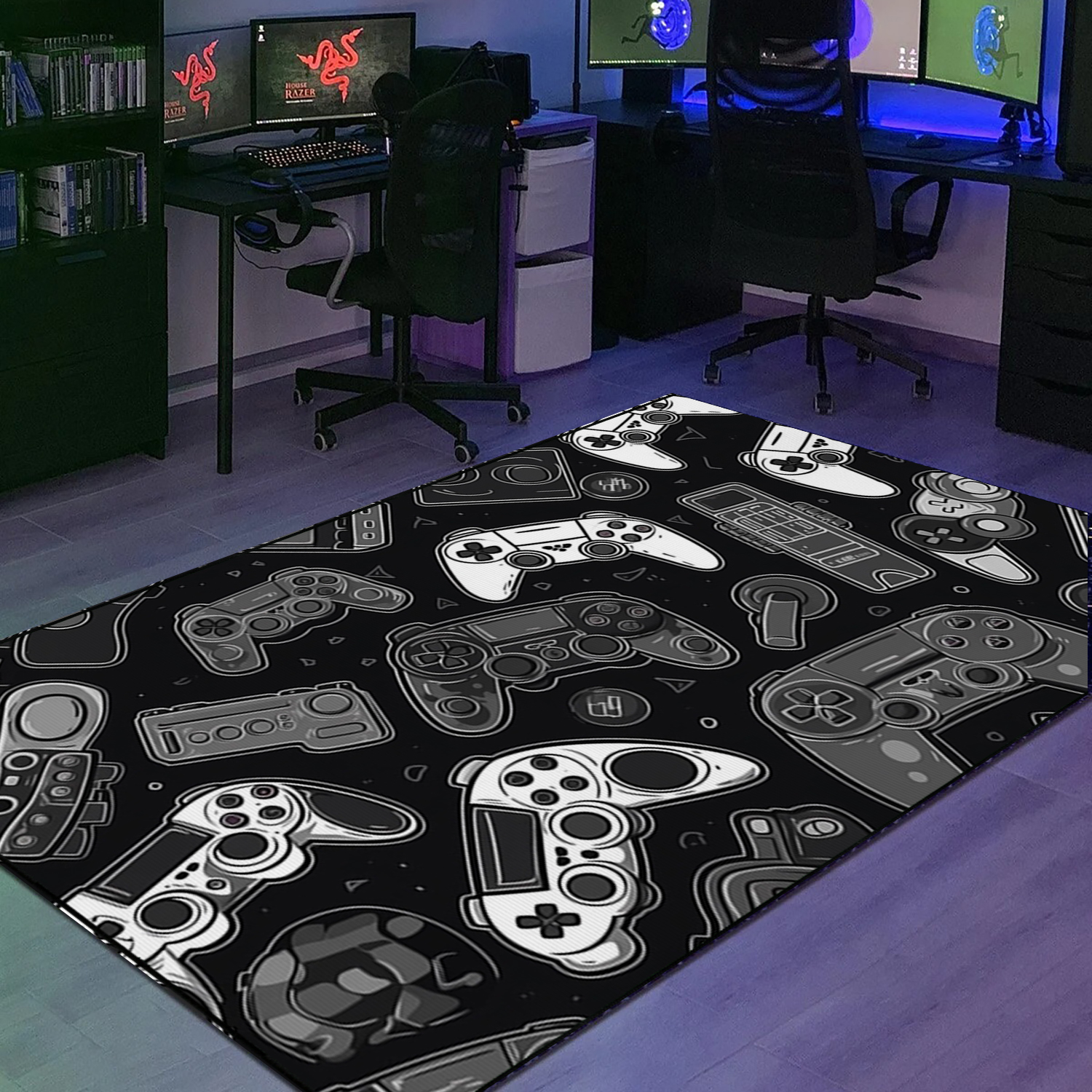 Gaming Rug for Boys Room - Add Your Name or Quote - 3D Video Game Area Rug for Bedroom or Living Room - Upgrade Your Room Decor - Image 2