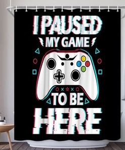 Gaming Shower Curtain For Modern Teen Bathroom Decor With Video Gamepad Design