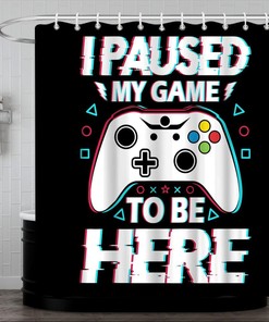 Gaming Shower Curtain For Modern Teen Bathroom Decor With Video Gamepad Design