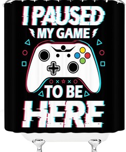 Gaming Shower Curtain For Modern Teen Bathroom Decor With Video Gamepad Design
