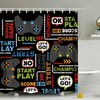 Gaming Shower Curtain, Modern Video Game Waterproof Fabric Bathroom Decor