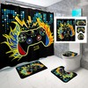 Gaming Shower Curtain With Gamer Controller - Cool Bathroom Decor For Boys