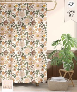 Garde Blossom Flower Birds Spring Shower Curtain for Restroom Decor