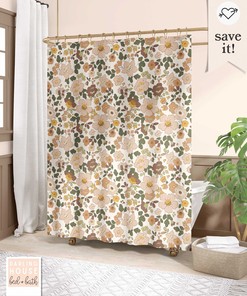 Garde Blossom Flower Birds Spring Shower Curtain for Restroom Decor