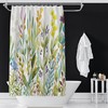 Garden Botanical Print Shower Curtain For Fresh Bathroom Decor 