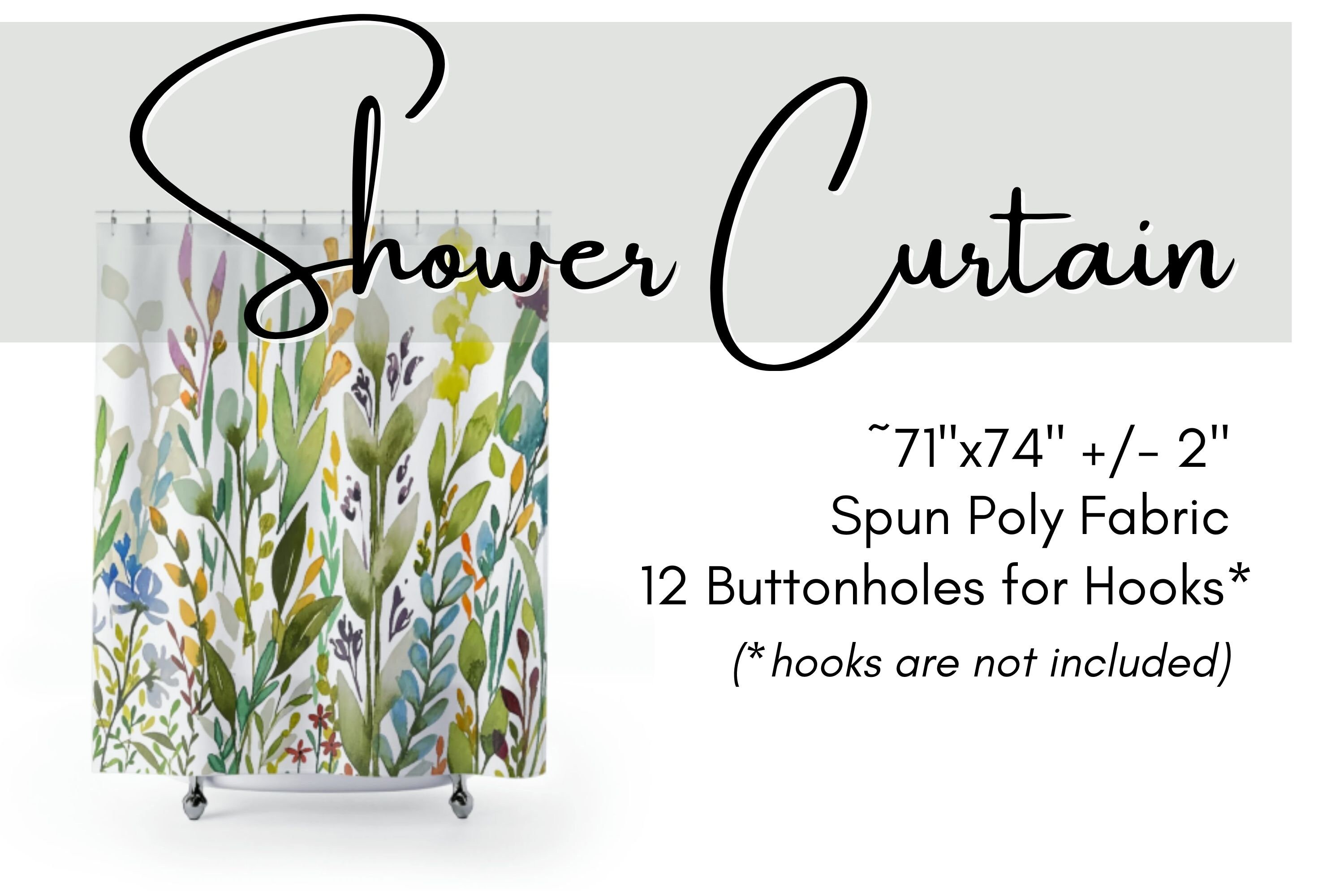 Garden Botanical Print Shower Curtain For Fresh Bathroom Decor