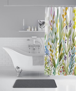 Garden Botanical Print Shower Curtain For Fresh Bathroom Decor