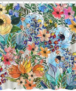 Garden Bouquet Floral Botanical Plant Shower Curtain