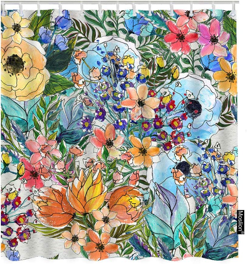 Garden Bouquet Floral Botanical Plant Shower Curtain