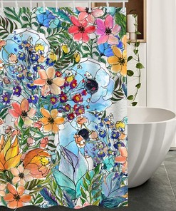 Garden Bouquet Floral Botanical Plant Shower Curtain