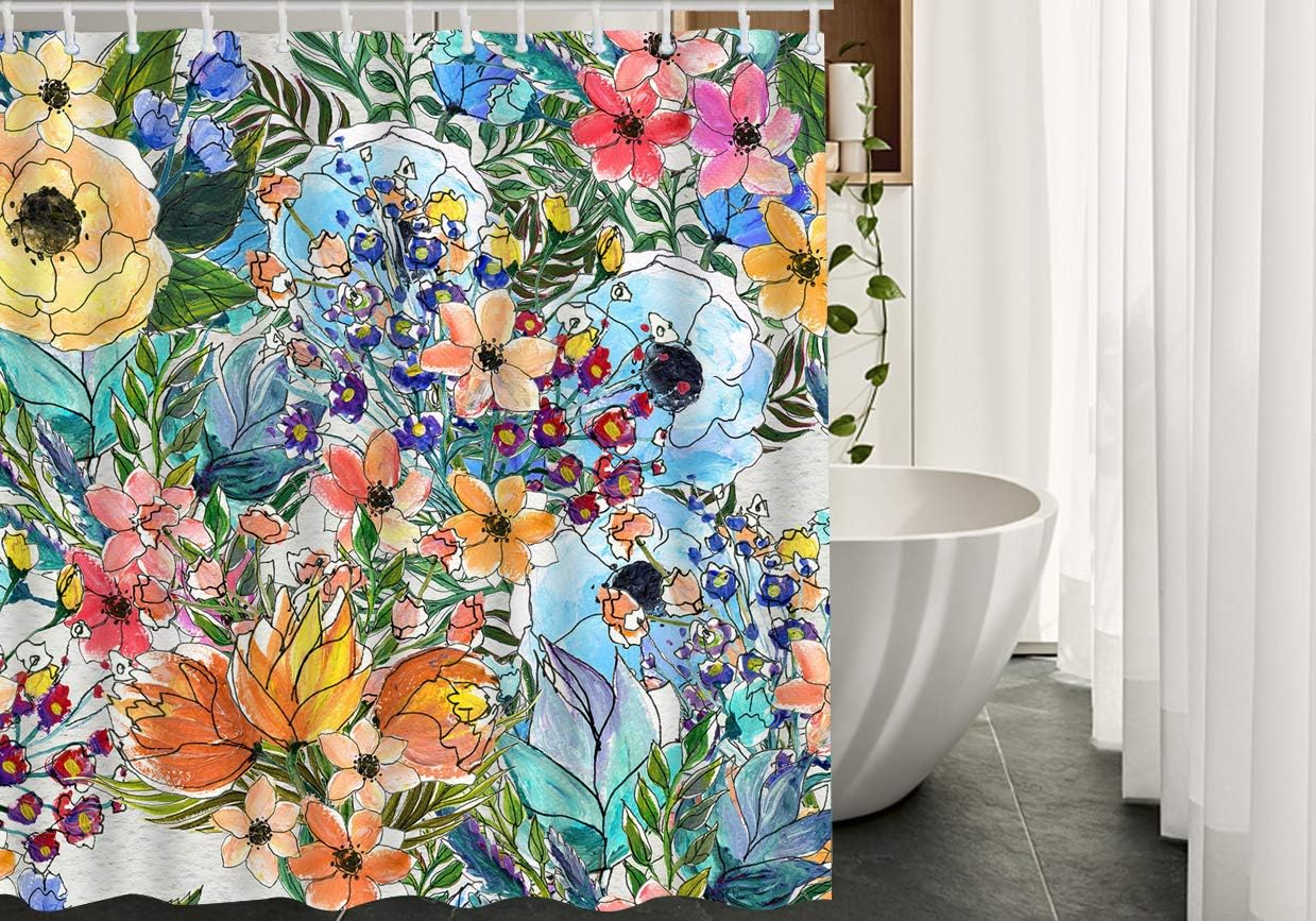 Garden Bouquet Floral Botanical Plant Shower Curtain