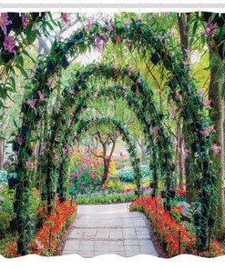 Garden Flower Arches Plants Print Shower Curtain For Bathroom