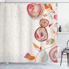Garden Flower Petals And Buds Dot Print Shower Curtain For Bathroom 