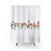 Garden Flowers And Butterflies Shower Curtain With Wild Flowers Design Lover Bathroom Shower Curtains
