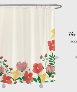 Garden Flowers Waterproof And Washable Shower Curtain For Your Bathroom