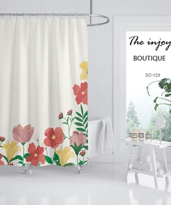 Garden Flowers Waterproof And Washable Shower Curtain For Your Bathroom