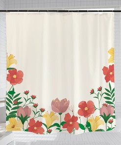 Garden Flowers Waterproof And Washable Shower Curtain For Your Bathroom