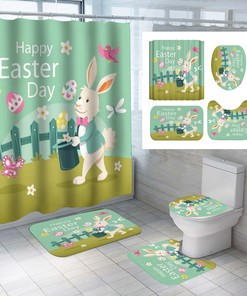 Garden Magic Hat Rabbit Waterproof Shower Curtain For Kids Bathroom 